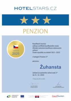 Penzion Žuhansta - 3star certificate